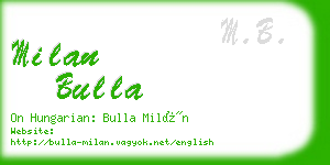 milan bulla business card